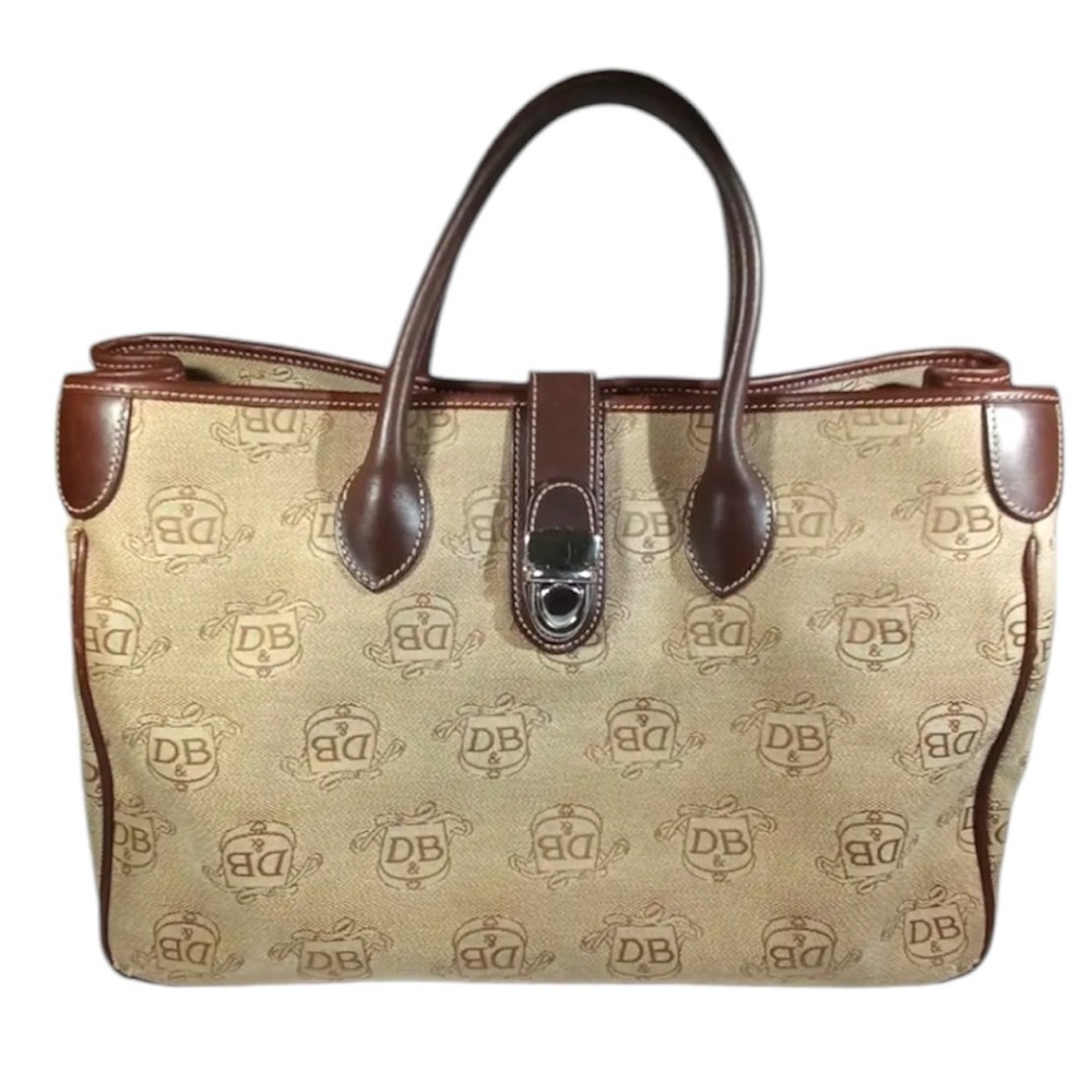 Dooney & Bourke 3 pc Limited Edition Donegal Crest Satchel Brown Tan Large Purse
